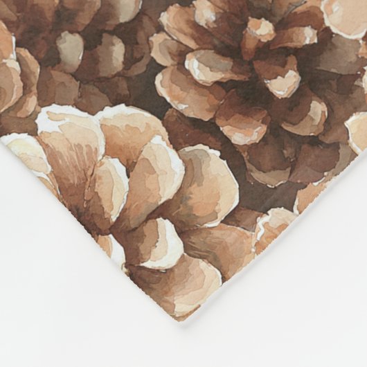 Brown Pine Cones Nature Birthday Fleecedecke (Ecke)