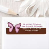 Brown & Pink Butterfly Address Labels (Insitu)