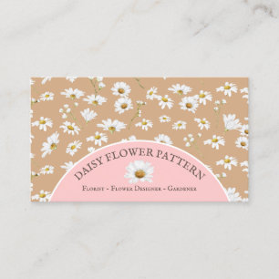Brown Pink Chic Daisy Blume Baby Sitter Visitenkarte