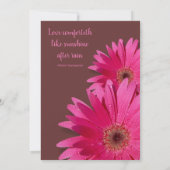 Brown & Pink Gerbera Daisy Wedding Einladung (Rückseite)