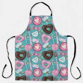 BROWN PINK GREEN VALENTINSTAG LOLLIPOPS SCHÜRZE (Vorderseite)