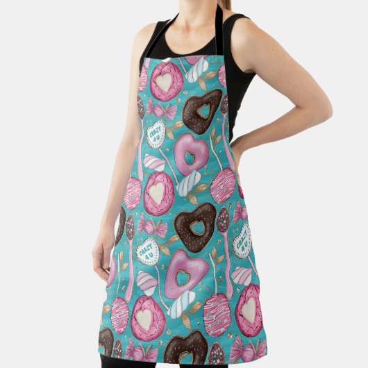 BROWN PINK GREEN VALENTINSTAG LOLLIPOPS SCHÜRZE (InSitu)