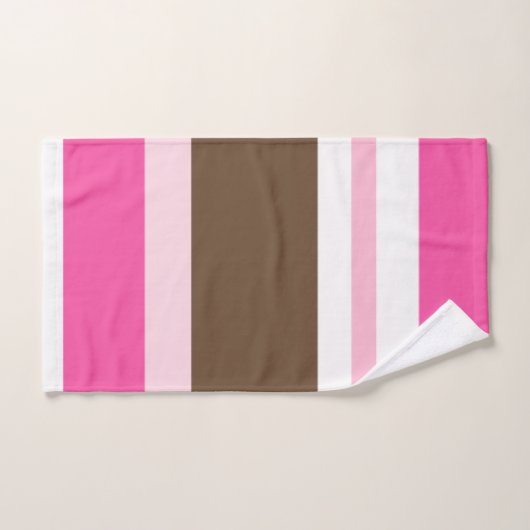 Brown & Pink White Stripe Bathroom Towel Sets  (Handtuch)