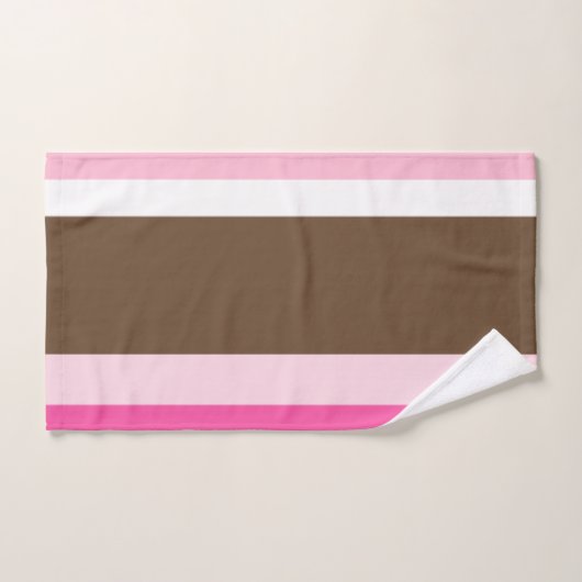 Brown & Pink White Stripe Bathroom Towel Sets  (Handtuch)
