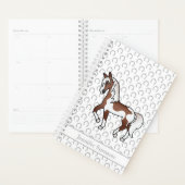 Brown Pinto Cartoon Trotting Horse & Custom Text Planer (Anzeige)