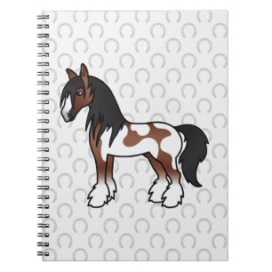 Brown Pinto Sinti und Roma Vanner / Shire / Clydes Notizblock