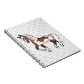 Brown Pinto Trotting Cartoon Horse Notizblock (Rechte Seite)