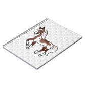 Brown Pinto Trotting Cartoon Horse Notizblock (Linke Seite)