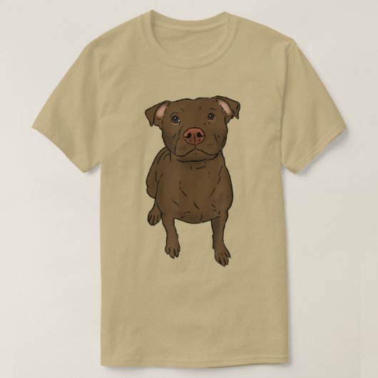Brown Pit Bull, Brown Pittie, Pit Bull Lover, Pit T-Shirt (Design vorne)