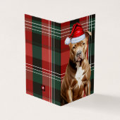 Brown Pitbull Dog Holiday Kariert Weihnachten (Vorderseite)