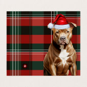Brown Pitbull Dog Holiday Kariert Weihnachten (Außenseite Aufgefaltet)