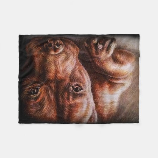 Brown pitbull Gesichtszeichnen des Fleecedecke (Vorderseite (Horizontal))