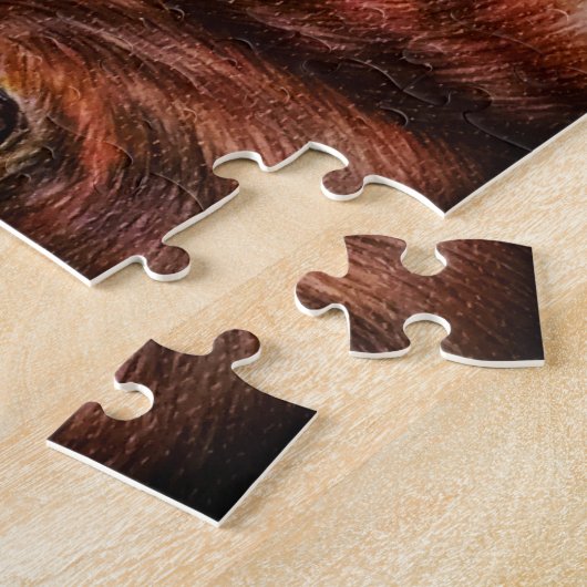 Brown pitbull Gesichtszeichnen des Puzzle (Seite)