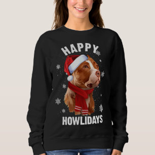 Brown Pitbull sucht Hunde Weihnachtszeit-Weihnacht Sweatshirt