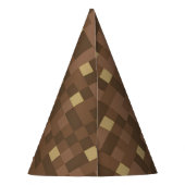 Brown Pixel Party Hat Partyhütchen (Rückseite)