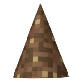 Brown Pixel Party Hat Partyhütchen (Vorderseite)