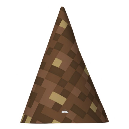 Brown Pixel Party Hat Partyhütchen (Rechts)