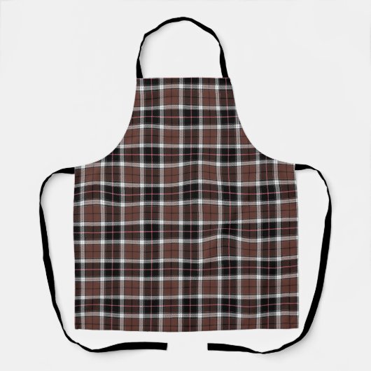 Brown Plaid All-Over Print Apron Schürze (Vorderseite)