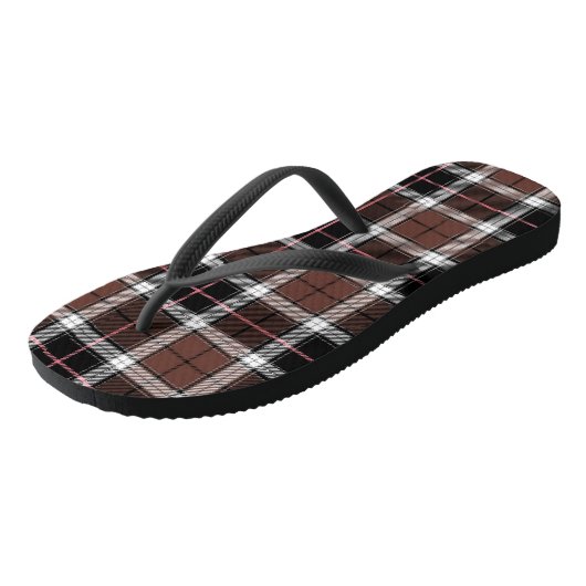 Brown Plaid Badesandalen (Schrägansicht)