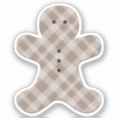 brown plaid gingerbread man  aufkleber (Vorderseite)