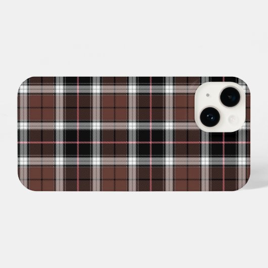 Brown Plaid iPhone Hülle (Rückseite (Horizontal))