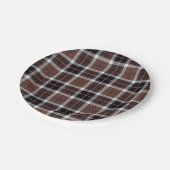 Brown Plaid Pappteller (Schrägansicht)