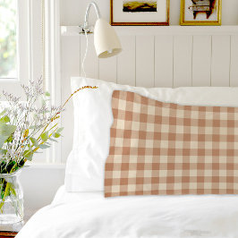 Brown Plaid Pattern Pair Of Pillowcases Kissenbezug