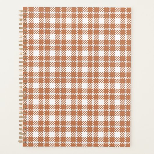 Brown Plaid Pattern Planner Planer (Vorderseite)