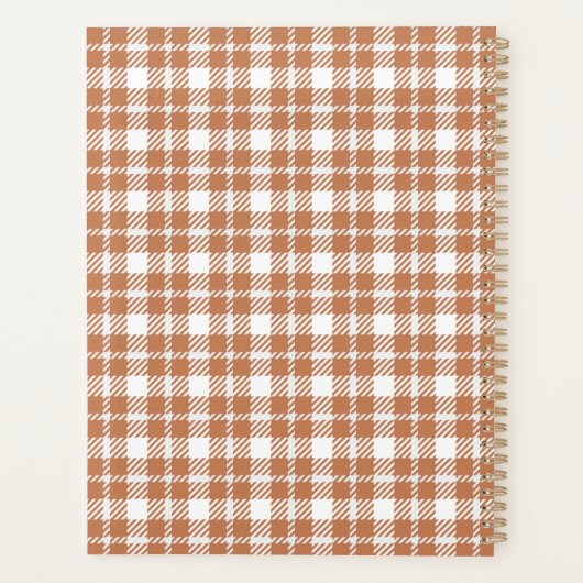 Brown Plaid Pattern Planner Planer (Rückseite)