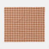 Brown Plaid Pattern Simple Rustic Gingham Fleecedecke (Vorderseite (Horizontal))