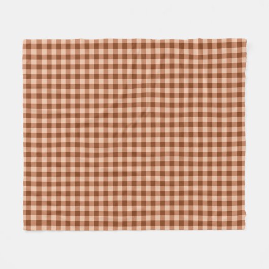 Brown Plaid Pattern Simple Rustic Gingham Fleecedecke (Vorderseite (Horizontal))