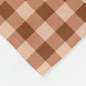 Brown Plaid Pattern Simple Rustic Gingham Fleecedecke (Ecke)
