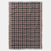 Brown Plaid Throw Blanket Decke (Vorderseite Vertikal)