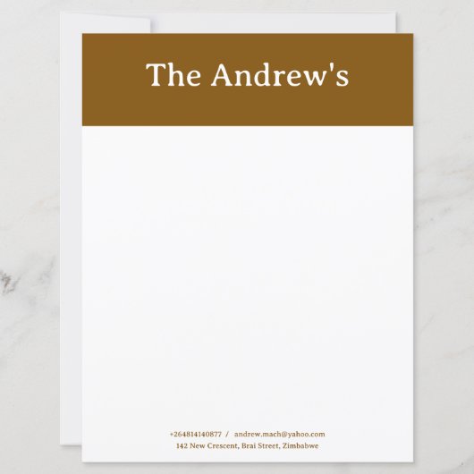 Brown Plain Simple Stationary Paper (Vorderseite)