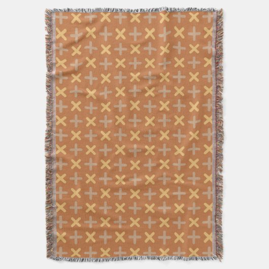 Brown Plus Pattern Throw Blanket Decke (Vorderseite Vertikal)