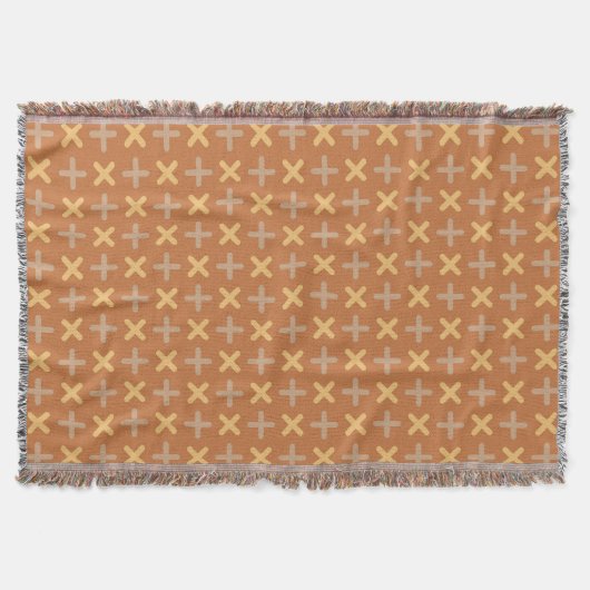 Brown Plus Pattern Throw Blanket Decke (Vorderseite)