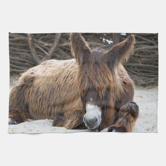 Brown Poitou Donkey Geschirrtuch (Horizontal)