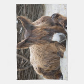 Brown Poitou Donkey Geschirrtuch (Vertikal)