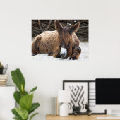 Brown Poitou Donkey Poster (Heimbüro)