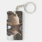 Brown Poitou Donkey Schlüsselanhänger (Rückseite)