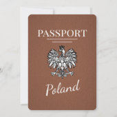 Brown Poland Passport Wedding Einladung (Rückseite)