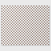 Brown Polka Dot auf weißem Medium Space Geschenkpapier (Flach)