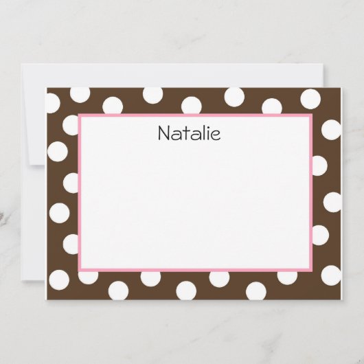 Brown Polka Dot Flat NoteCard (#FLAT 002) Mitteilungskarte (Vorderseite)