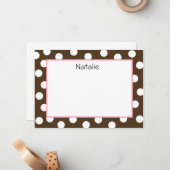 Brown Polka Dot Flat NoteCard (#FLAT 002) Mitteilungskarte (Vorderseite/Rückseite Beispiel)
