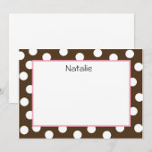 Brown Polka Dot Flat NoteCard (#FLAT 002) Mitteilungskarte (Vorne/Hinten)