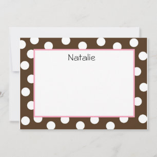 Brown Polka Dot Flat NoteCard (#FLAT 002) Mitteilungskarte