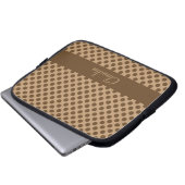 Brown Polka Dot Laptopschutzhülle (Vorne Knopf)