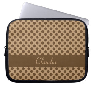 Brown Polka Dot Laptopschutzhülle