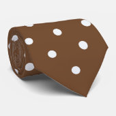 Brown Polka Dot Pattern Retro Minimal Dotted Desig Krawatte (Gerollt)