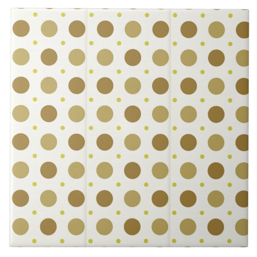 Brown Polka Dot Retro Design Fliese (Vorderseite)